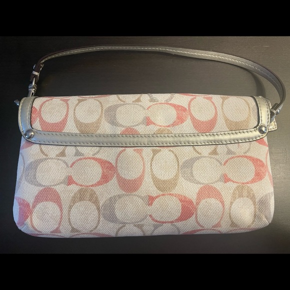 Coach CC Pastel Silver Sequin Small Handbag Like New Magnet Clasp Card Slots - Picture 7 of 7